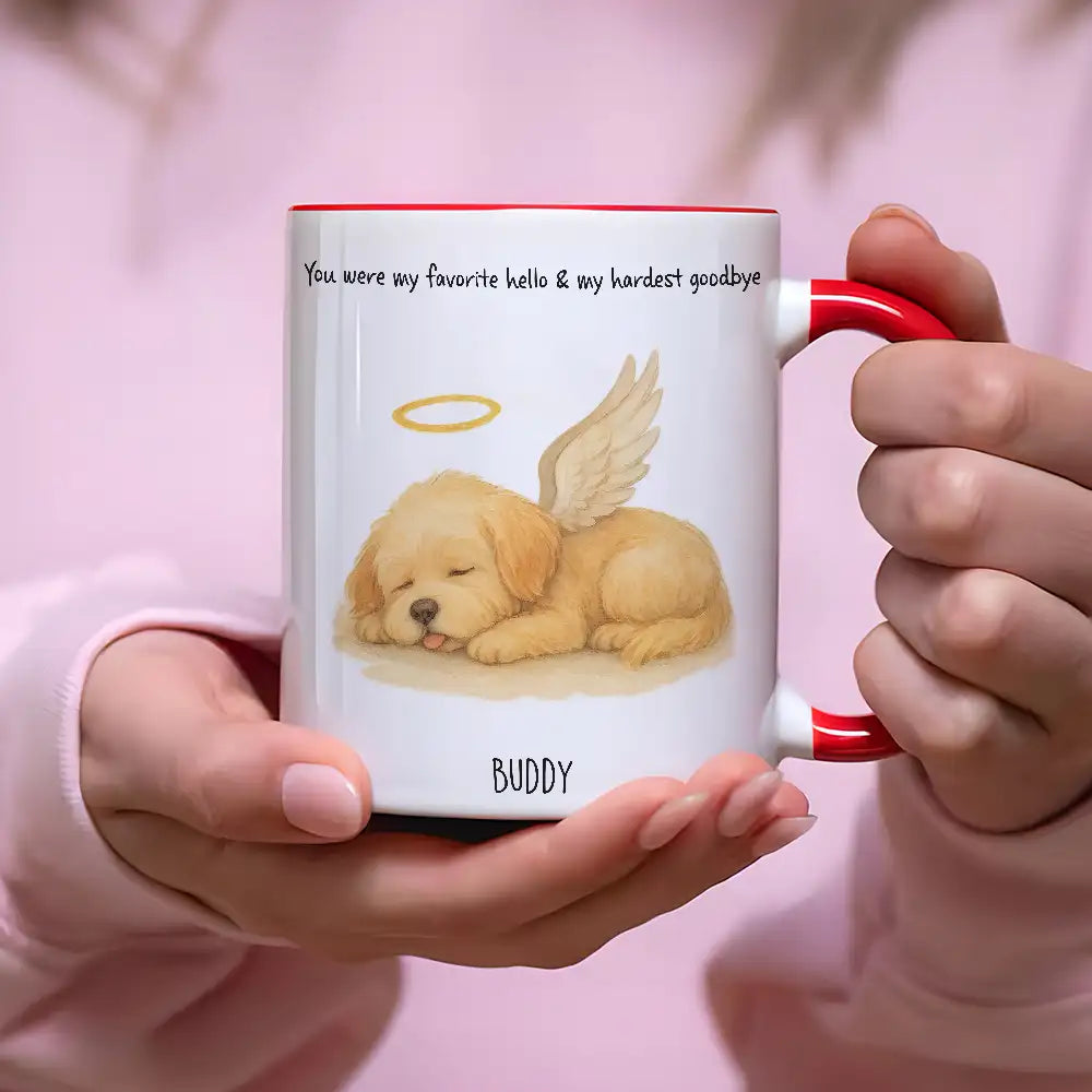 White Ceramic Pet Memorial Mug Personalized Sympathy Gift