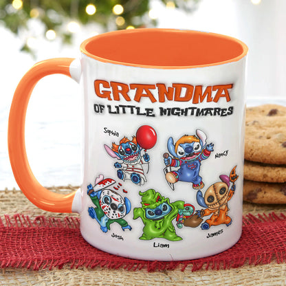 Personalized Gifts For Grandma Accent Mug, Horror Cartoon Character 04NAPU020824