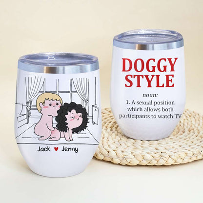 Doggy Style, Personalized Tumbler, Funny Couple Tumbler, Gift For Couple