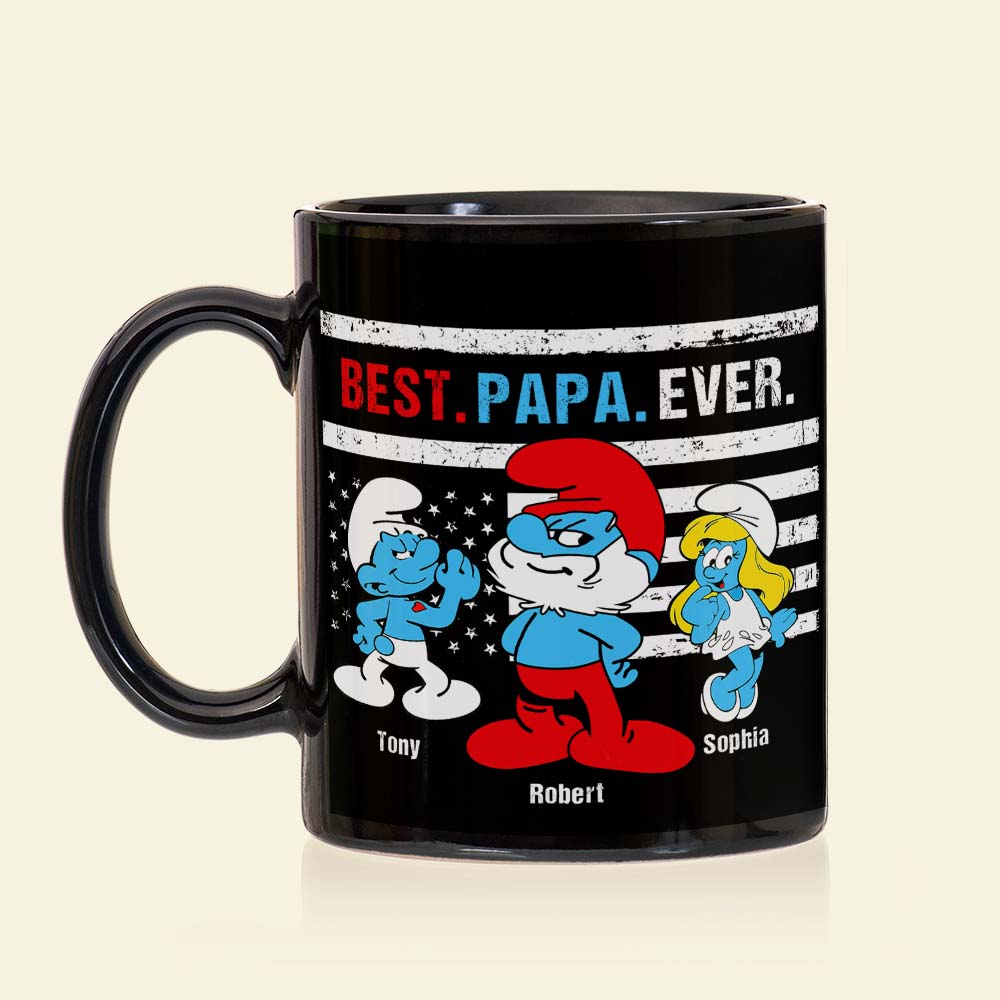 Best Papa Ever Gift 01DNPO210423 Personalized Family Black Mug