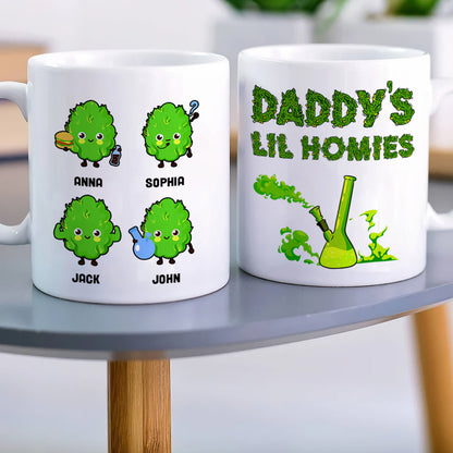 Funny Bud Mug - Daddy's Lil Homies - Personalized Coffee Mug - Gift For Dad