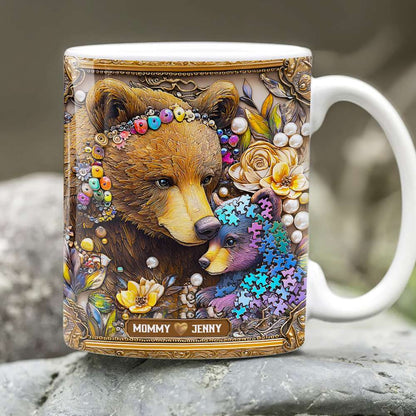 Personalized Gifts For Mom Coffee Mug, Autism Mama Bear 02TGMH240225