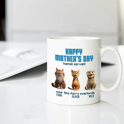 Customizable Cat Mom Mug 'Happy Mother's Day' Ceramic Mug with Pet Names