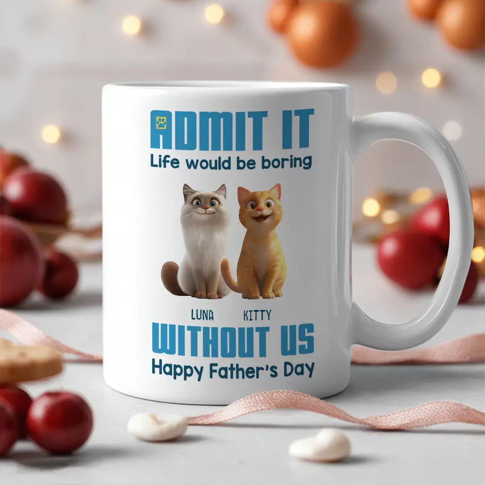 Personalized Cat Dad Mug for Father's Day Gift