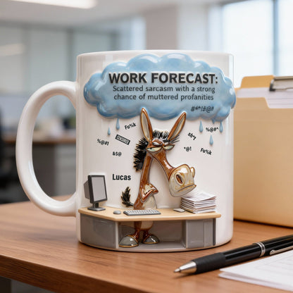 Attitude Donkey Office Worker Work Forecast, Personalized Gifts For Coworker 05qhtn230126