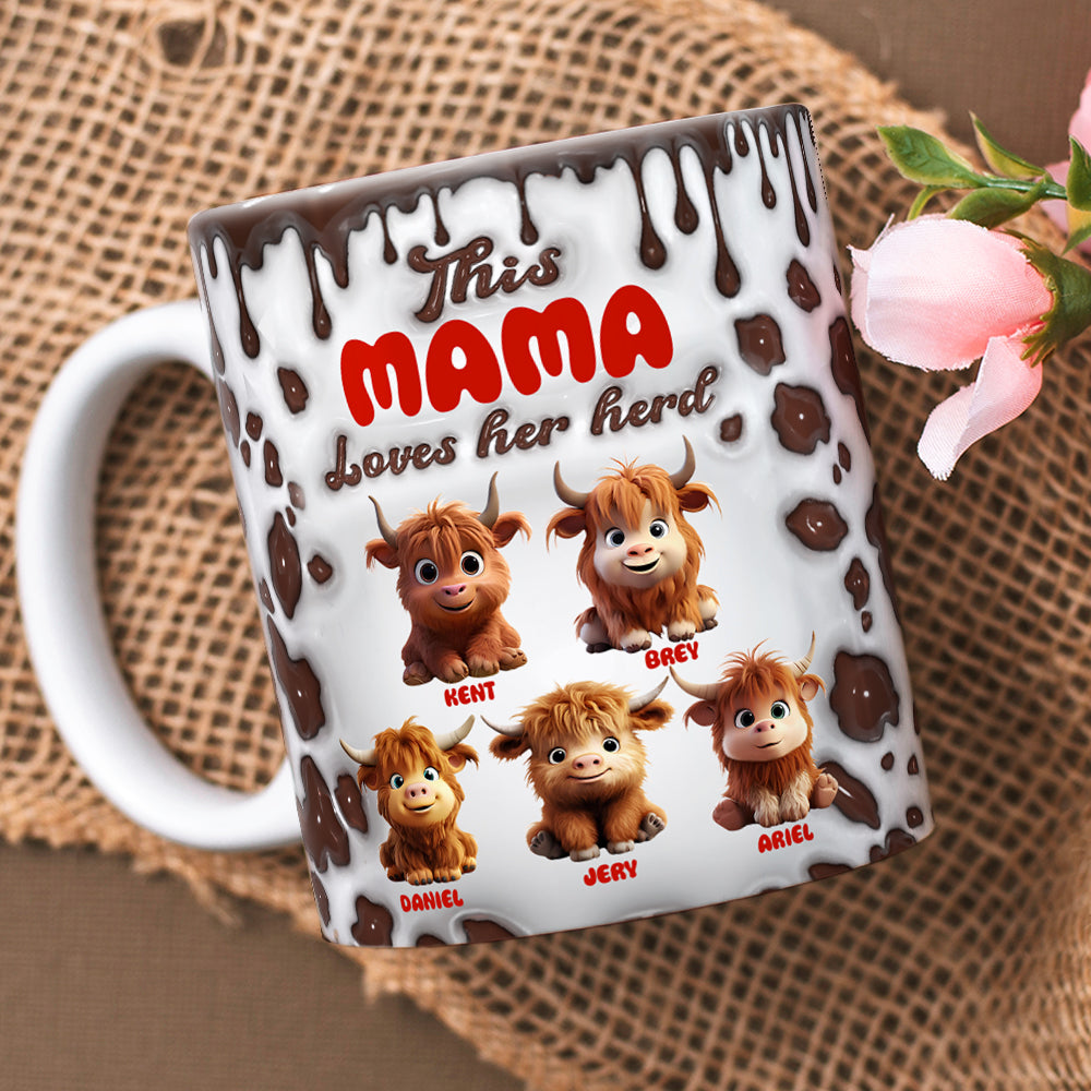 Personalized Gift For Highland Cow Mom Inflated Coffee Mug 04KALU200225