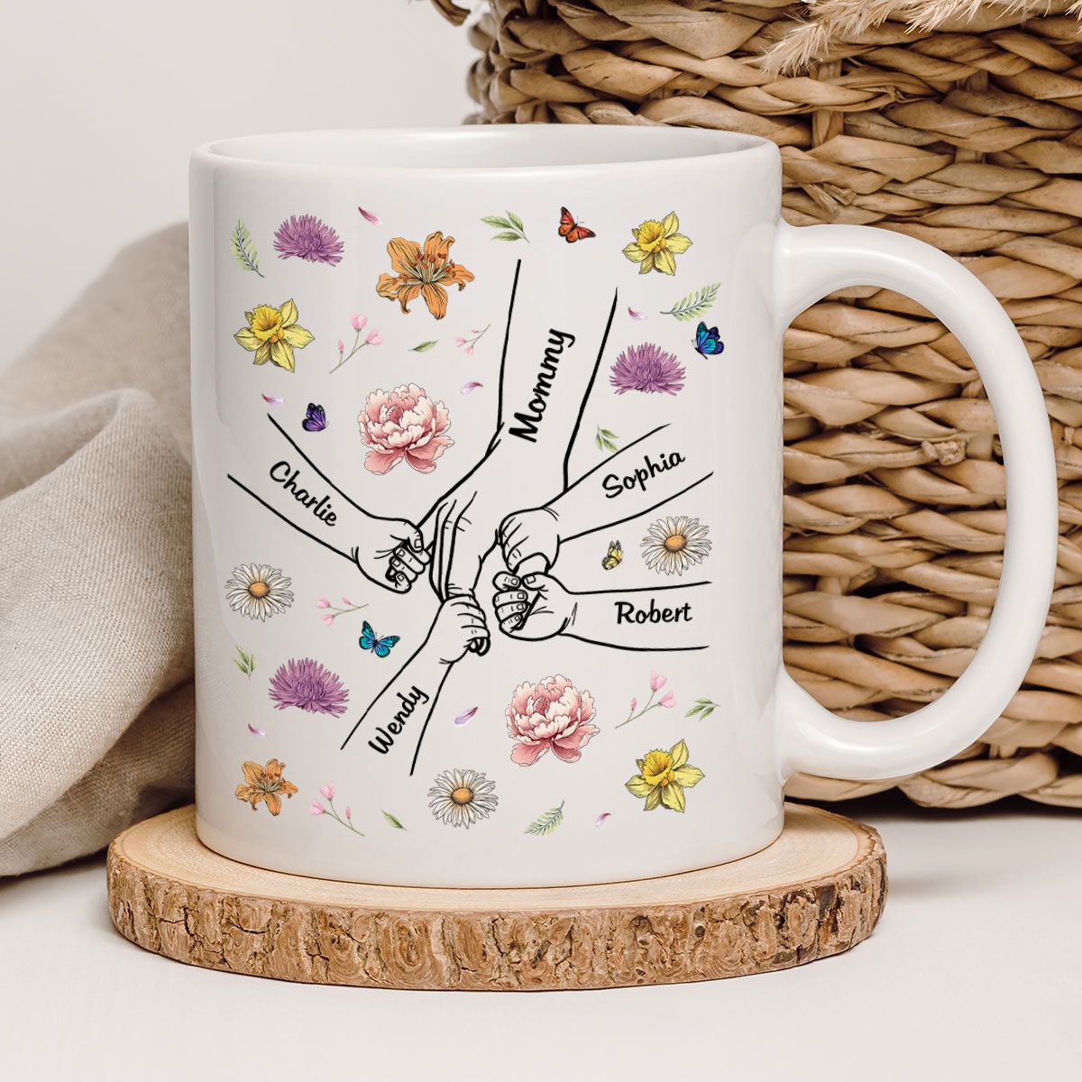 Mother & Daughter A Bond That Can't Be Broken | Personalized White Ceramic Mug - Ideal Gift for Mother's Day, Family Gatherings, or Special Occasions
