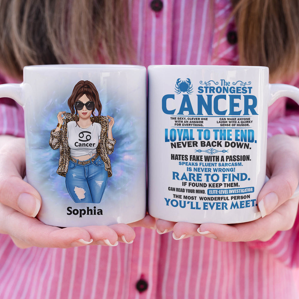The Strongest Cancer Definition Personalized Zodiac Astrology Mug Gift For Her