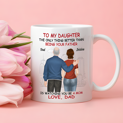 To My Daughter Father or Mother & Daughter Back View Mug, Keychain, Canvas & More, A Heartfelt Gift from Dad or Mom for Mother's Day or Birthday