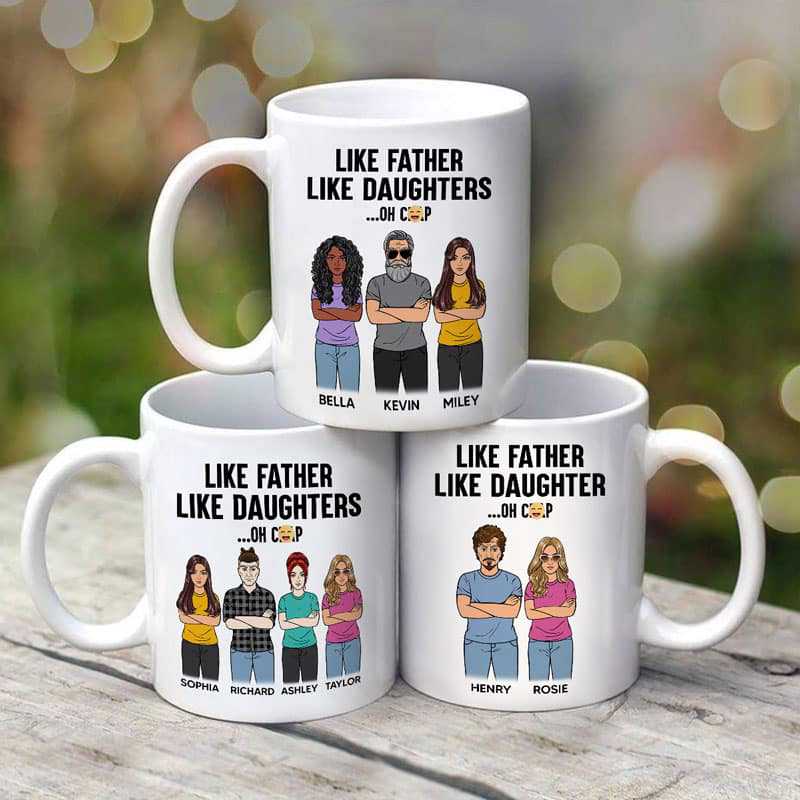 Like Father Like Daughter Man Woman Standing Father's Day Gift Personalized Mug