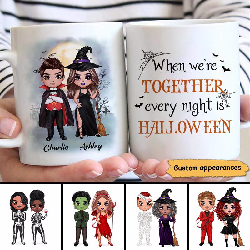 Doll Couple When We're Together Every Night Is Halloween Personalized Mug