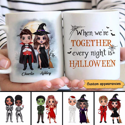 Doll Couple When We're Together Every Night Is Halloween Personalized Mug