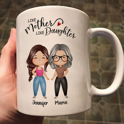 Like Mother Like Daughter Watercolor Mom & Daughter Personalized Mug