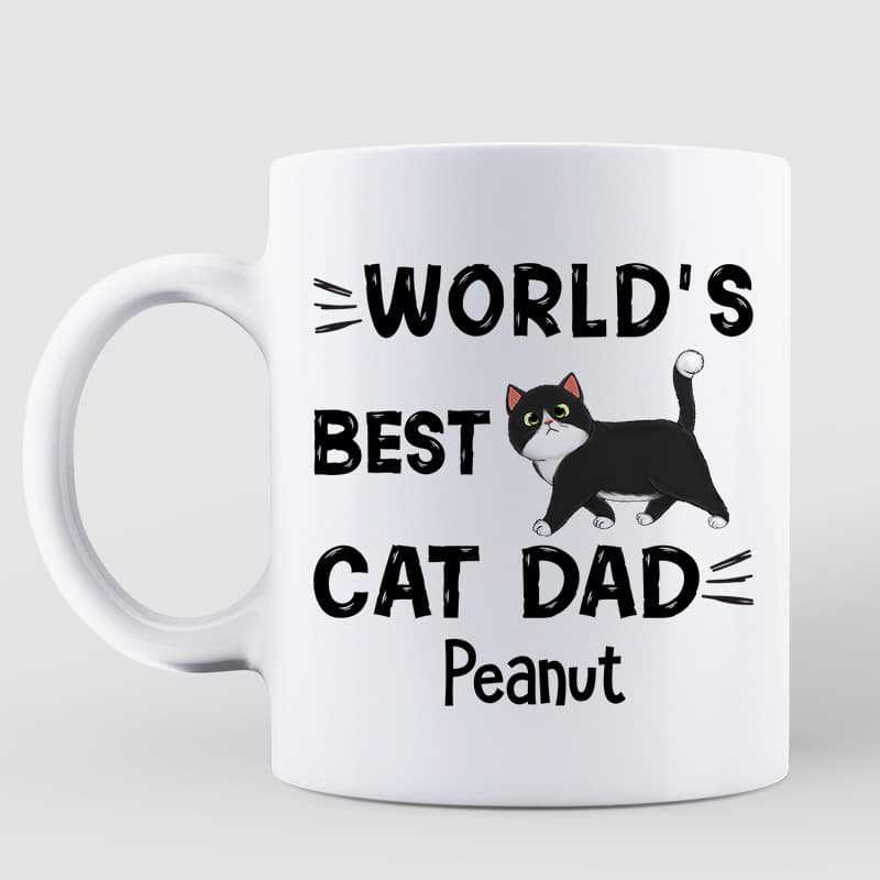 World's Best Cat Dad Walking Cats Personalized Mug