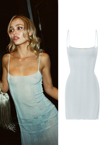 Sleeveless Ribbed Knit Side Slit Mini Dress