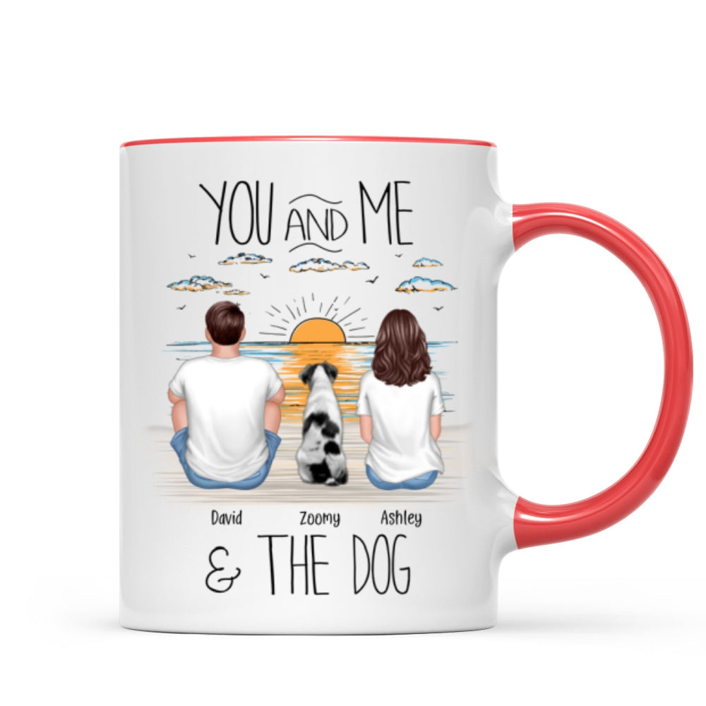 You And Me Beach Outline Personalized Mug, Gift For Him, For Her