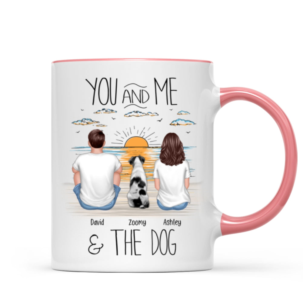 You And Me Beach Outline Personalized Mug, Gift For Him, For Her