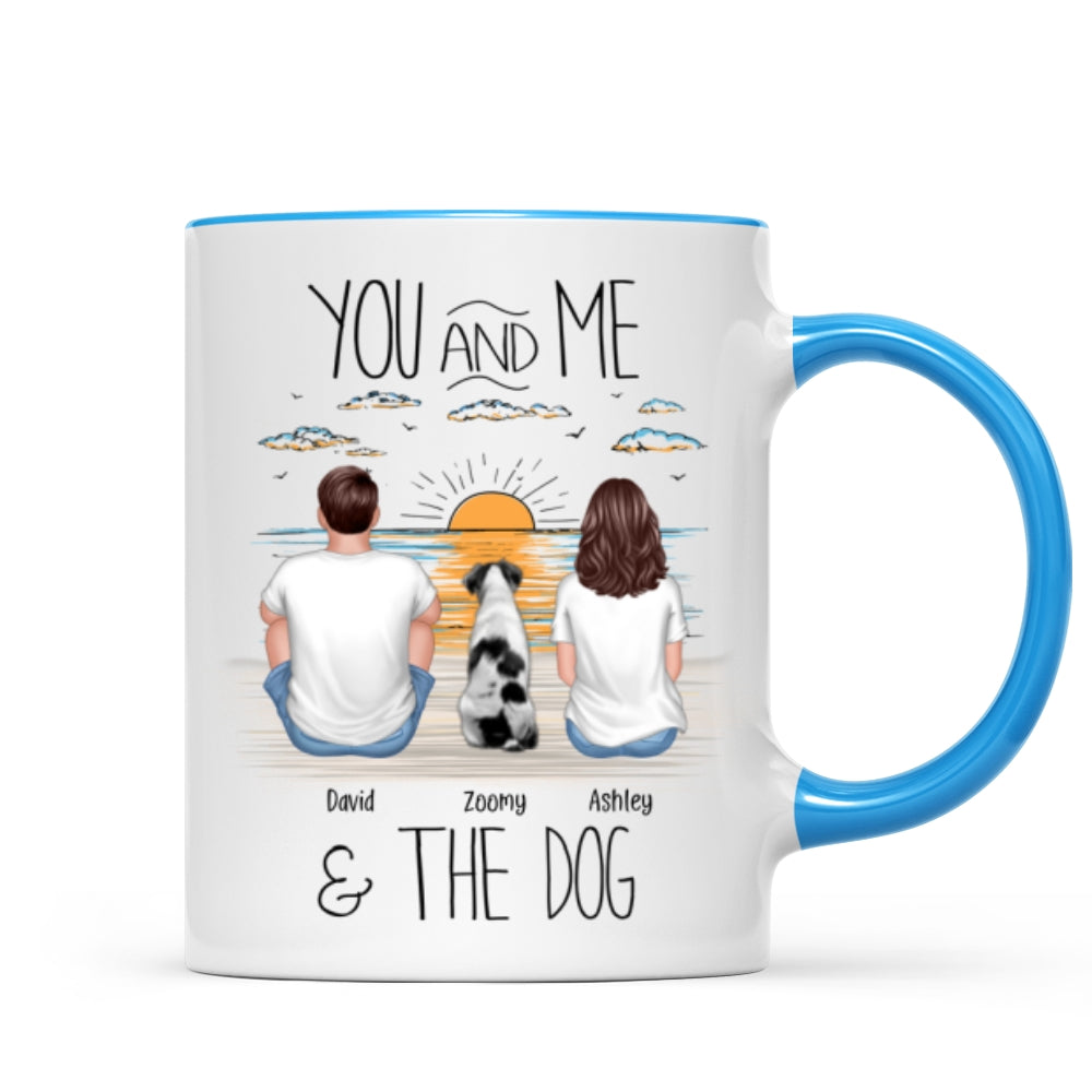 You And Me Beach Outline Personalized Mug, Gift For Him, For Her