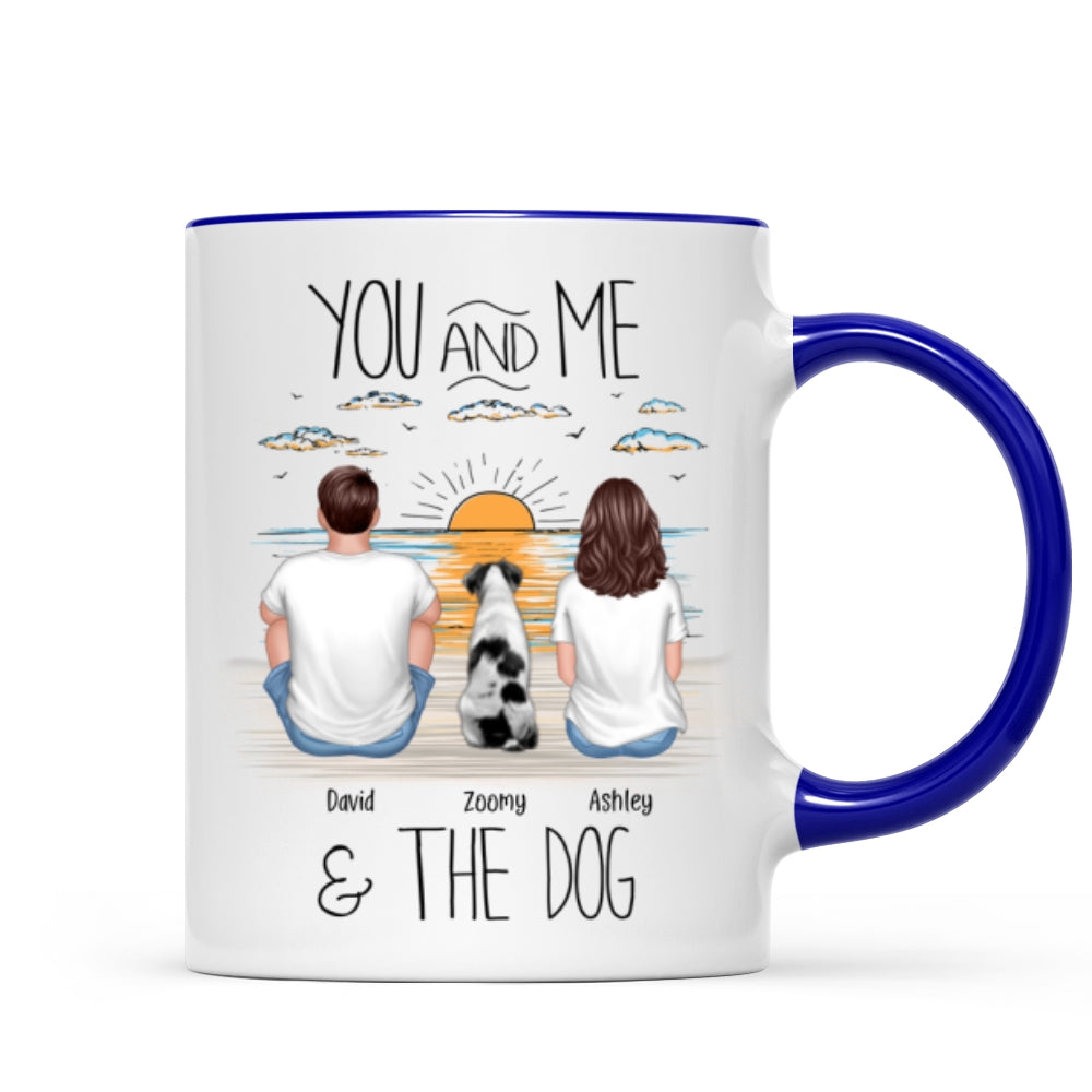 You And Me Beach Outline Personalized Mug, Gift For Him, For Her