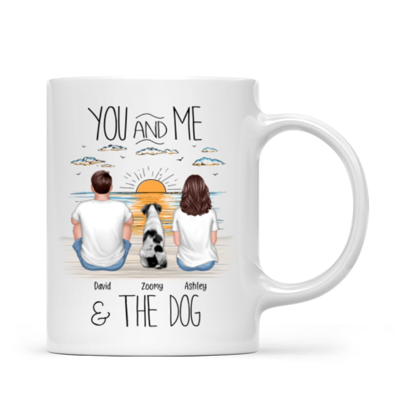 You And Me Beach Outline Personalized Mug, Gift For Him, For Her
