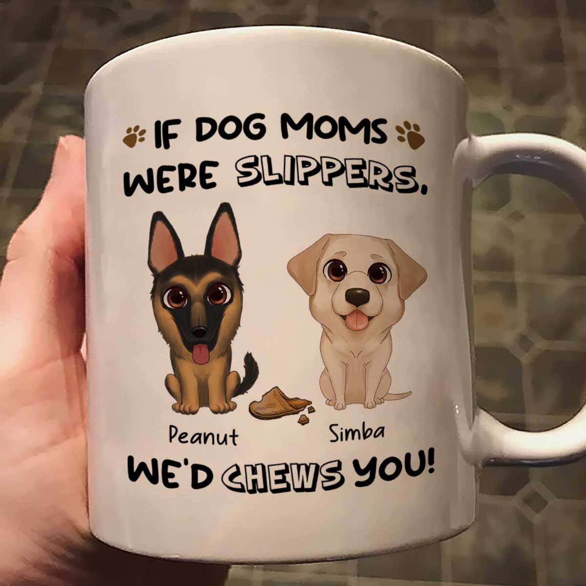 I'd Chews You Funny Gift For Dog Lover Cute Watercolor Dogs Personalized Mug