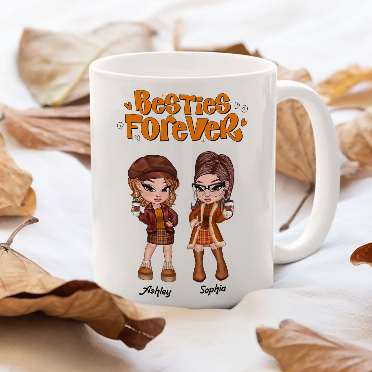 Trendy Fall Season Mug For Besties Sisters, Y2K Style