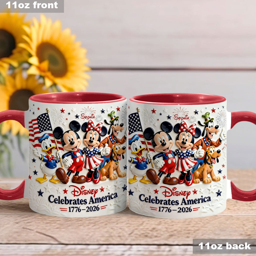 MkMo Magic Mouse Celebrate USA's 250th Anniversary - Personalized Accent Mug HH01