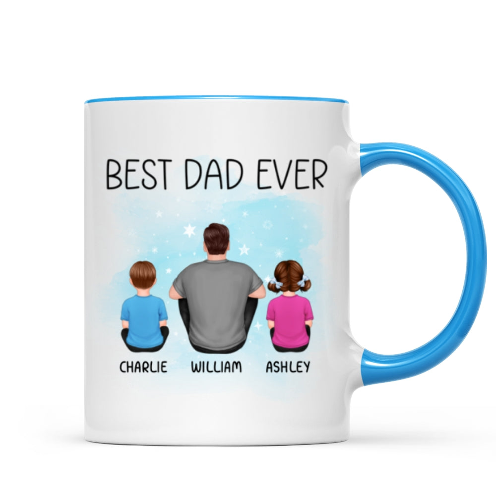 Best Dad Grandpa Back View Personalized Mug