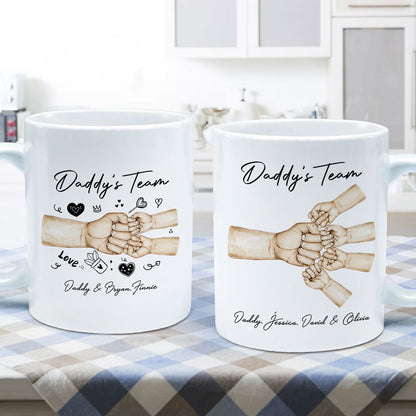 Daddy's Team Fist Bump Personalized Mug