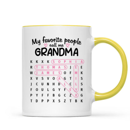 Favorite People Call Me Grandma Word Search Puzzle - Personalized Mug - Mother's Day Gift For Grandma