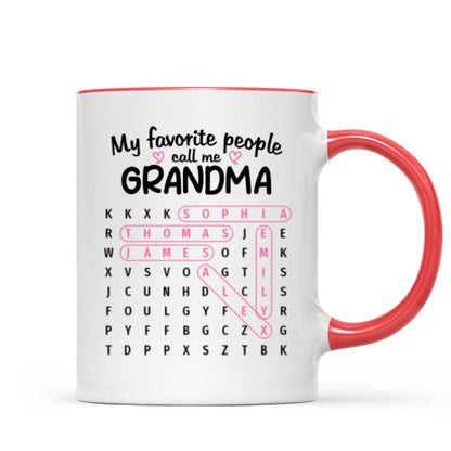 Favorite People Call Me Grandma Word Search Puzzle - Personalized Mug - Mother's Day Gift For Grandma