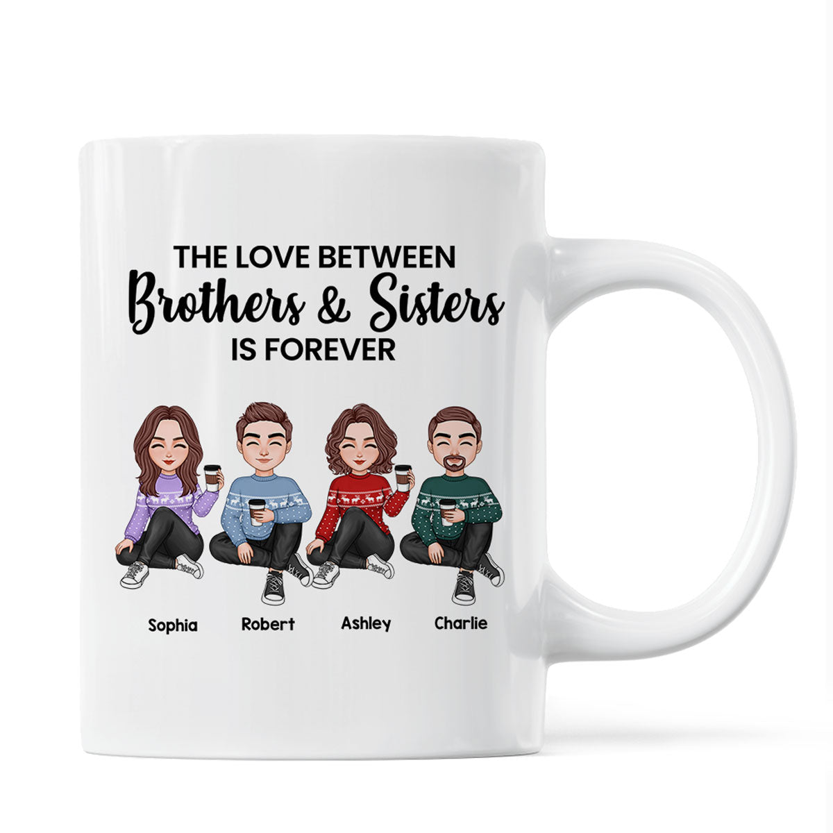The Love Between Brothers Sisters Family Cute Doll Man Woman Personalized Mug
