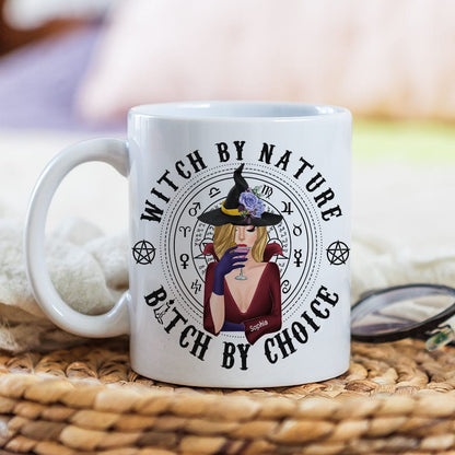 Witch By Nature Bitch By Choice-Personalized Coffee Mug- Gift For Halloween- Witch Coffee Mug