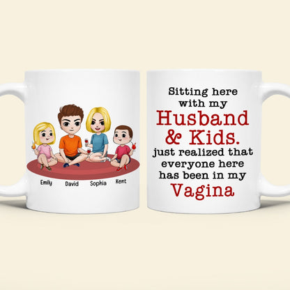 Personalized Gifts For Family Coffee Mug Sitting Here With My Husband