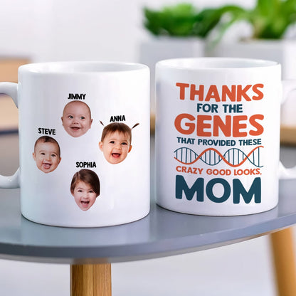 Custom Photo Kid, Good Looks, Mom, Personalized Mug, Gift For Mother