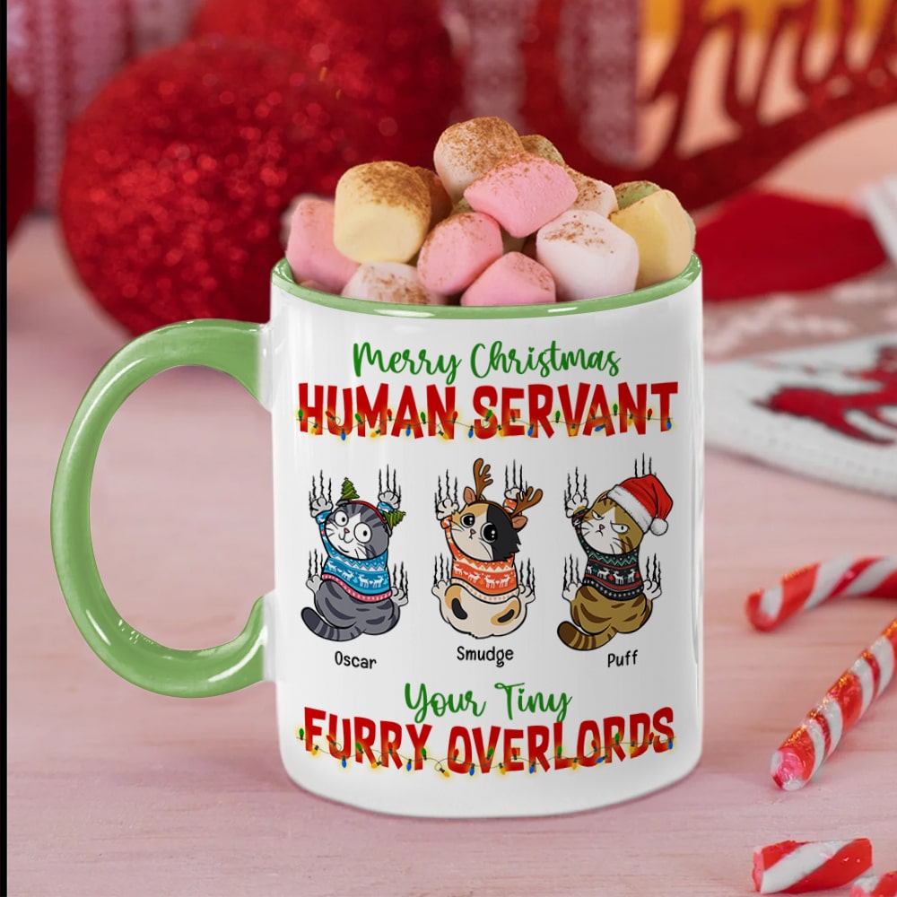 Merry Christmas-Personalized Accent Mug- Gift For Cat Lover- Christmas Gift