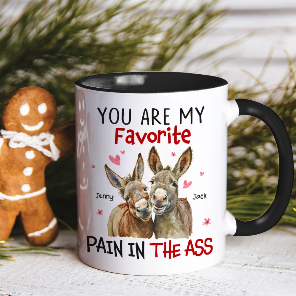 You Are My Favorite- Personalized Accent Mug- Couple Gift- Donkey Couple