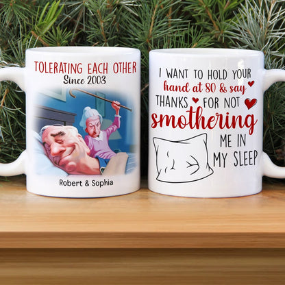 I Want To Hold your Hand At 80-Personalized Coffee Mug- Gift For Him/ Gift For Her- Couple Coffee Mug