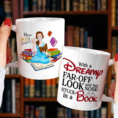 Her Nose Stuck In a Book, Personalized Coffee Mug, Gift For Book Lover, 06HUPO301123PA