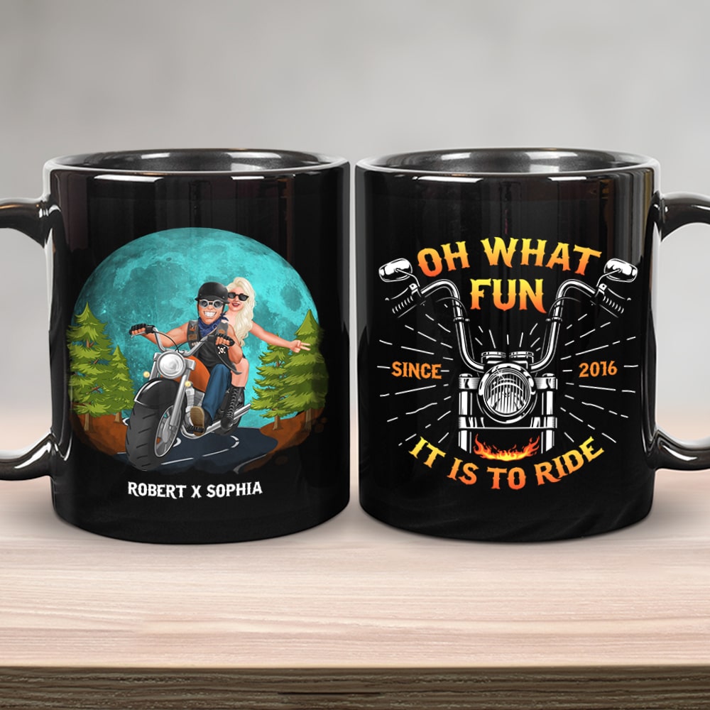 Oh, what Fun, It Is To Ride, Personalized Coffee Mug, Valentine Gift, Couple Gift