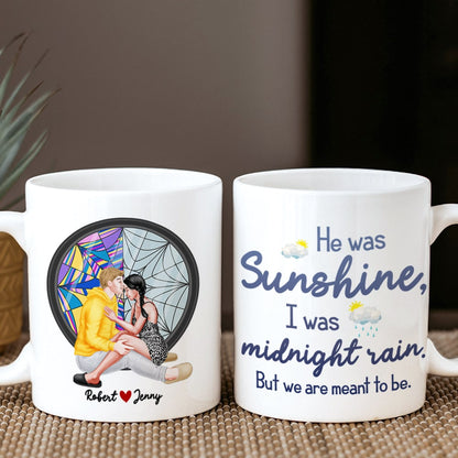 Cause He Was Sunshine, I Was Midnight Rain, Personalized Coffee Mug, Couple Gifts, Valentine Gifts