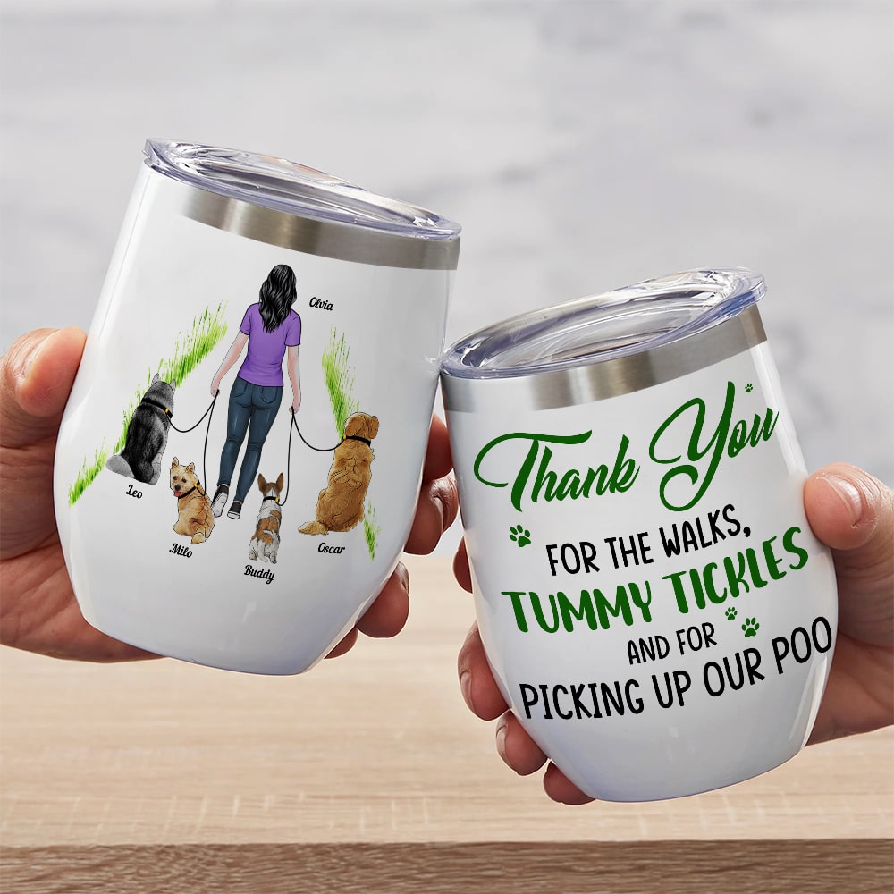 Thank You For The Walks- Gift For Dog Lovers- Personalized Coffee Mug- Dog Lovers Mug
