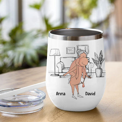 When We Are Old I Will Be By Your Side Lifting Your Cock - Personalized Couple Mug - Gift For Couple