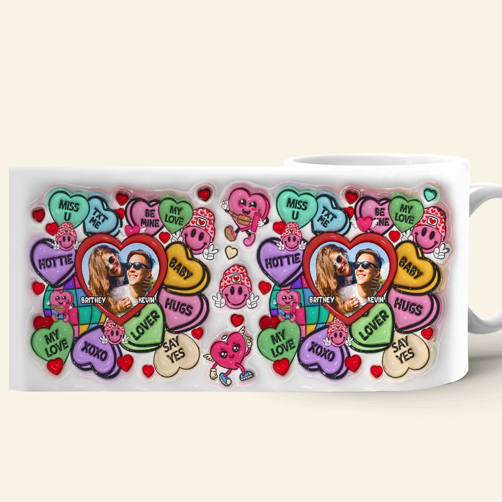Custom Photo Gifts For Couple 3D Inflated Coffee Mug Miss You My Love