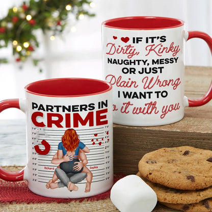 Partners In Crime- Personalized Accent Mug - Couple Gift- Funny Couple Mug