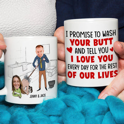 Tell You I Love You Every Day For The Rest Of Our Lives, Funny Custom Couple Face Coffee Mug, Gift For Couple, Valentine's Gift