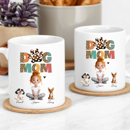 Cartoon Dog Mom Custom Mug A Unique Surprise for Mother's Day, Valentine's Day, or Pet Lovers