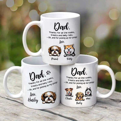 Thank You Dog Dad Peeking Dog Personalized Mug