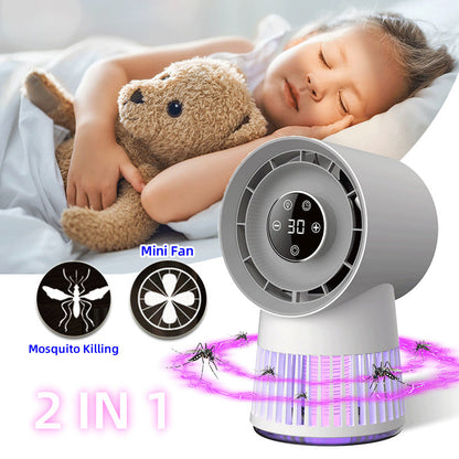 2-In-1 Electric Mosquito Killer Fan And Night Lamp Usb Rechargeable