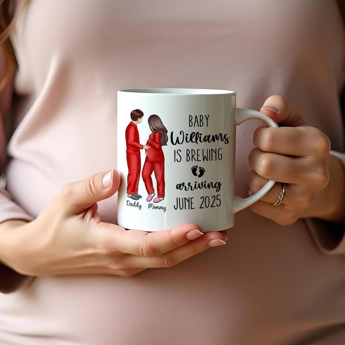 Baby Is Brewing Pregnancy Couple Personalized Mug Expecting Mom Gift, Expecting Parents Gift, Gift